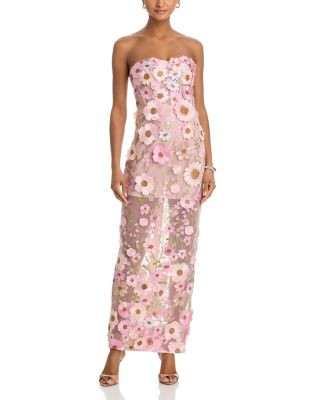 AQUA Long 3D Floral Gown - Exclusive | Bloomingdale's Women | Bloomingdale's (US)