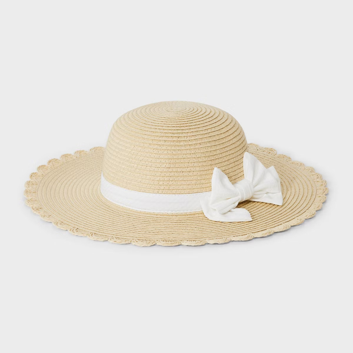 Toddler Scalloped Edge Paper Straw Hat - Cat & Jack™ Off-White 2T-5T | Target