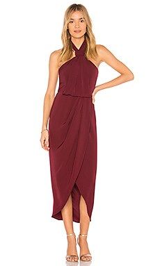 Shona Joy Knot Draped Dress in Burgundy from Revolve.com | Revolve Clothing (Global)