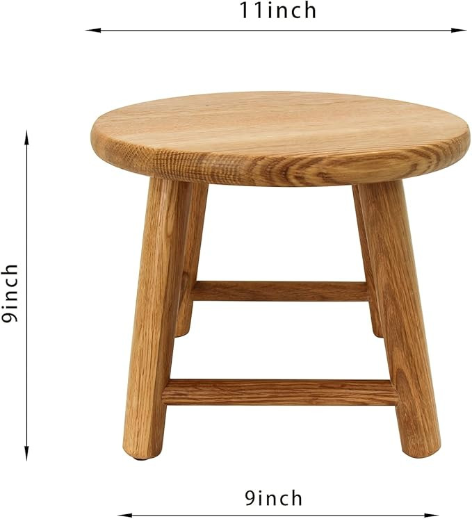 CONSDAN Kids Stool, Milking Stool, USA Grown Oak, Plant Stand, Handcrafted Solid Wood Stool, 9" L... | Amazon (US)