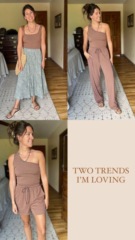 Wearing a size small in all pieces of the set (color brown) and in the skirt (color 0-1green). 

#LTKFindsUnder50 #LTKFindsUnder100 #LTKSeasonal