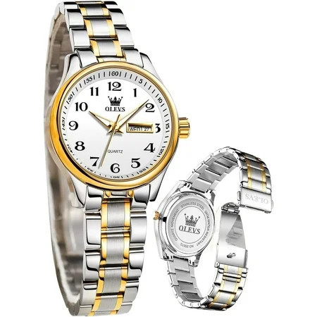 OLEVS Women Watches Business Dress Female Ladies for Small Wrist Watch Gold Plated Silver Tone Stainless Steel Band Analog Quartz Waterproof Lady Watches | Walmart (US)