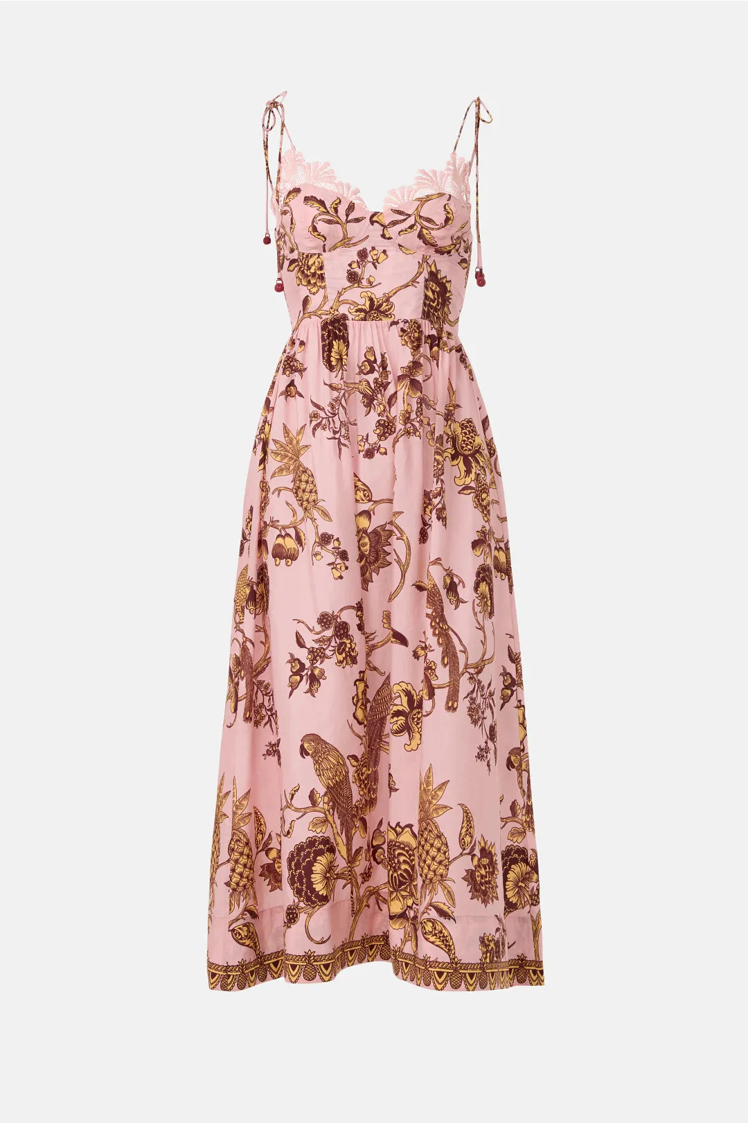 Tropical Pink Laces Midi Dress | Rent the Runway