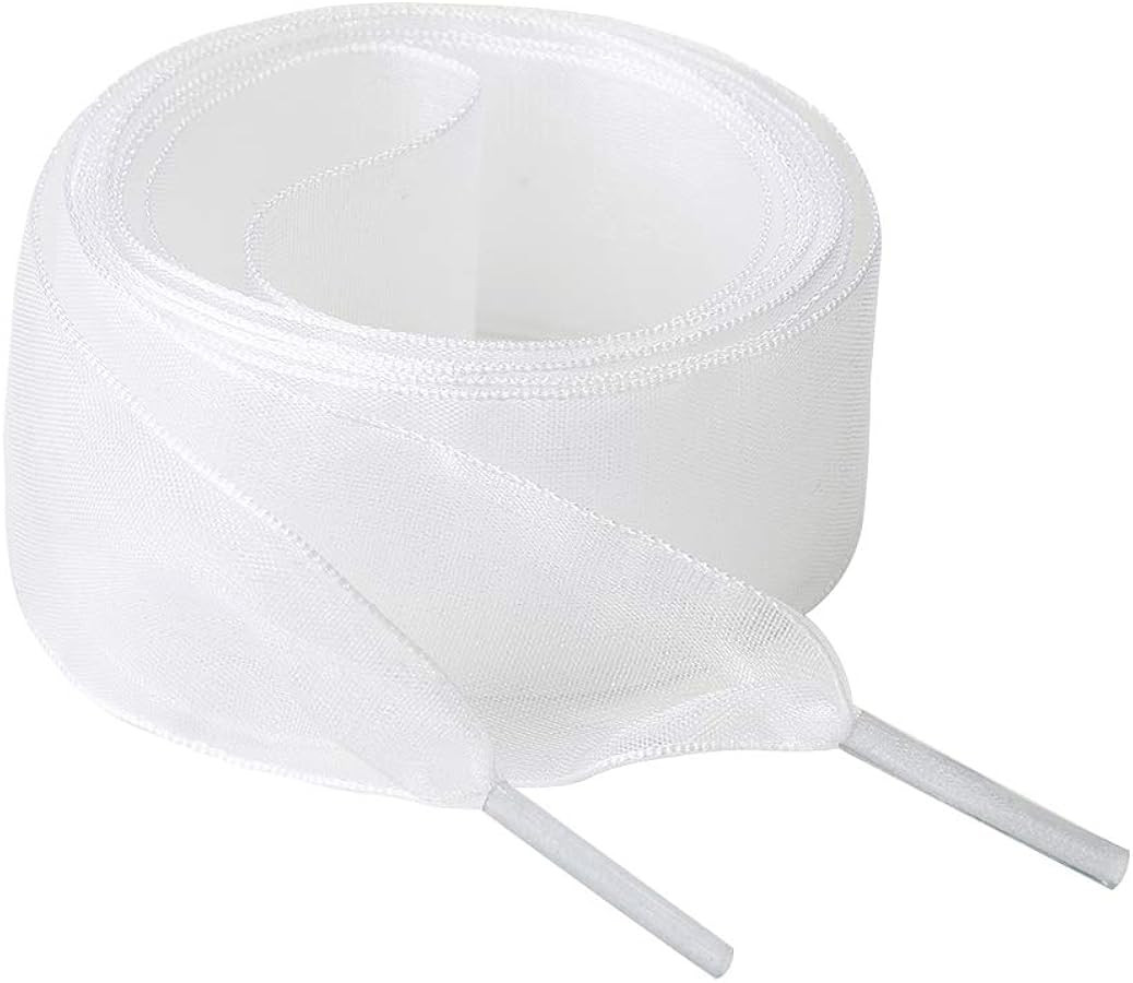 sourcing map 2 Pairs Flat Snow Yarn Shoelaces 2.5cm Wide Transparent Shoe Laces for Sneakers | Amazon (UK)