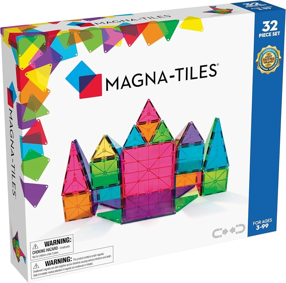 MAGNA-TILES Classic 32-Piece Magnetic Construction Set, The ORIGINAL Magnetic Building Brand | Amazon (US)