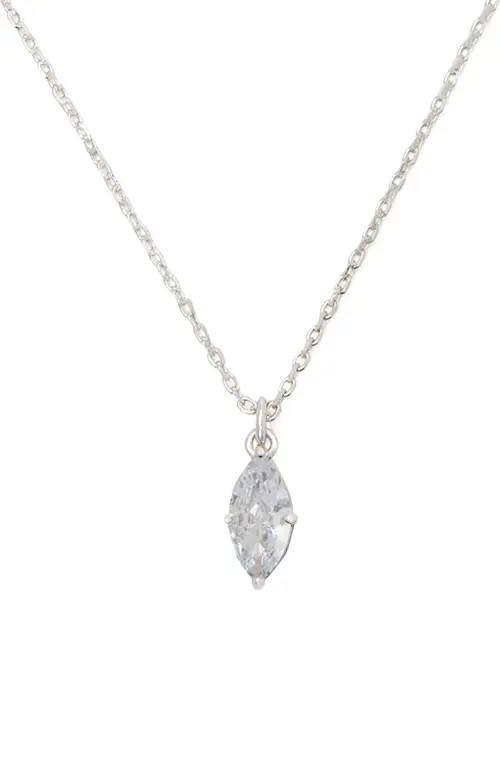 Kate Spade New York signature solitaire cubic zirconia pendant necklace in Clear/Silver at Nordstrom | Nordstrom