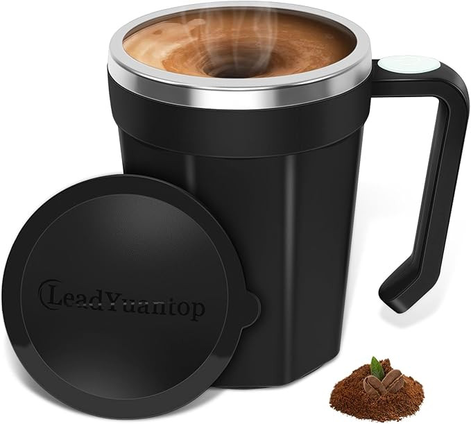 Self Stirring Coffee Mug, 18 oz Automatic Magnetic Electric Mixing Cup Stainless Steel Travel Cup... | Amazon (US)