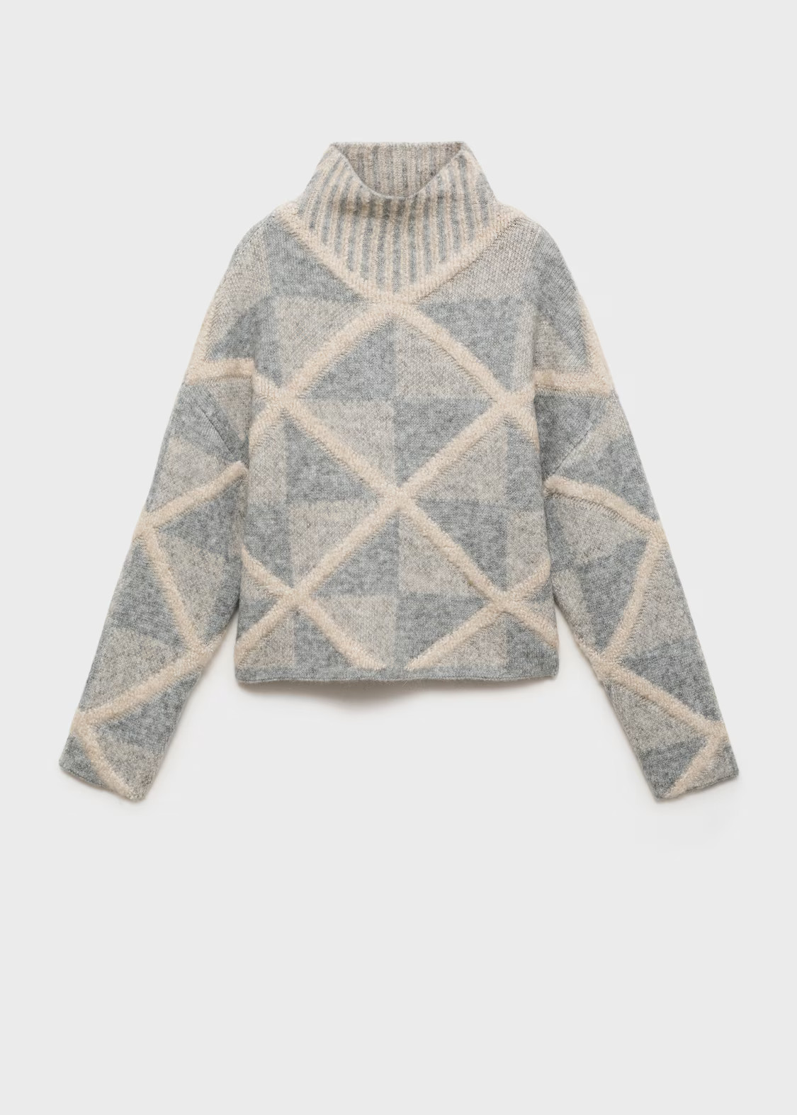 High neck rhombus sweater | MANGO (UK)