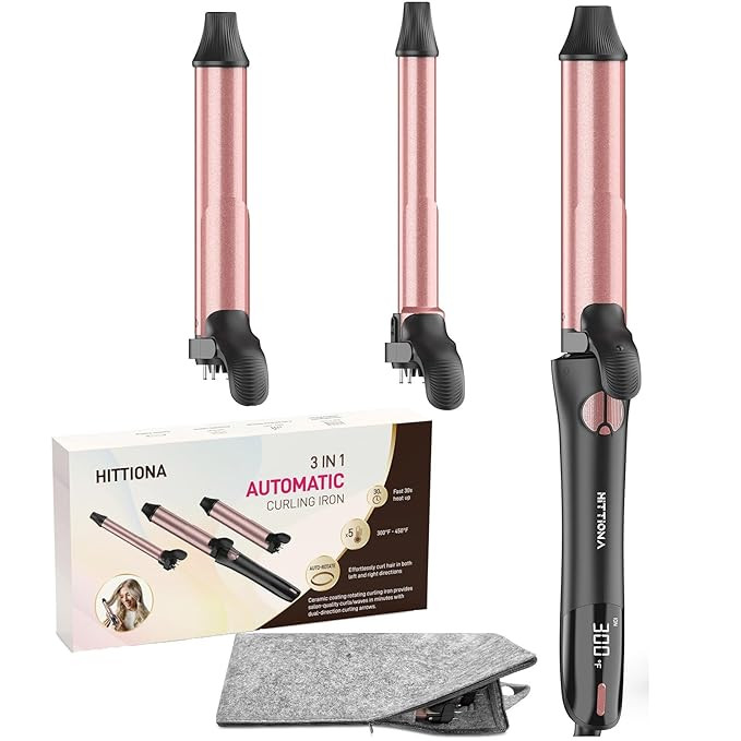 Rotating Curling Iron - 3 in1 Automatic Curling Iron with Interchangeable CurlingWand, 3/4, 1 1/4... | Amazon (US)