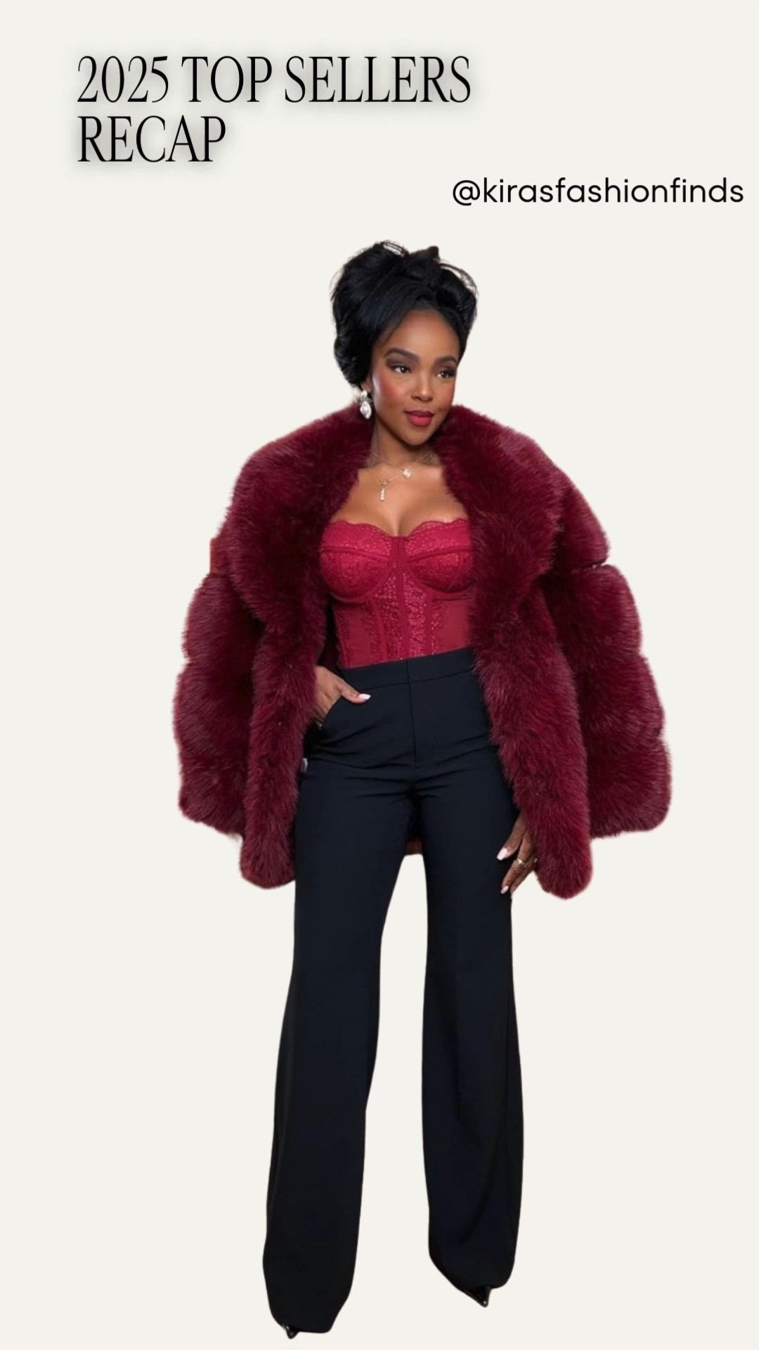✨ 2025 Top Seller — Bold Layers, Timeless Impact

This red statement coat has been one of my top sellers of 2025 for a reason. It instantly transforms a simple black bodysuit into a powerful, polished look that feels elevated without overthinking. Styled multiple ways, it’s a true cost-per-wear winner that works season after season.

Perfect for evening plans, dinners, holiday events, and statement outerwear moments.

📏 Sizing:
Coat: Small  
Bodysuit: Small  
Bottoms: 27 Long  
Shoes: True to size  

Measurements:
5’4” · 138 lbs · 34D · 27” waist · 40” hips  

Tap to get details and save this look to recreate later.

Follow me on Instagram and YouTube @kirasfashionfinds