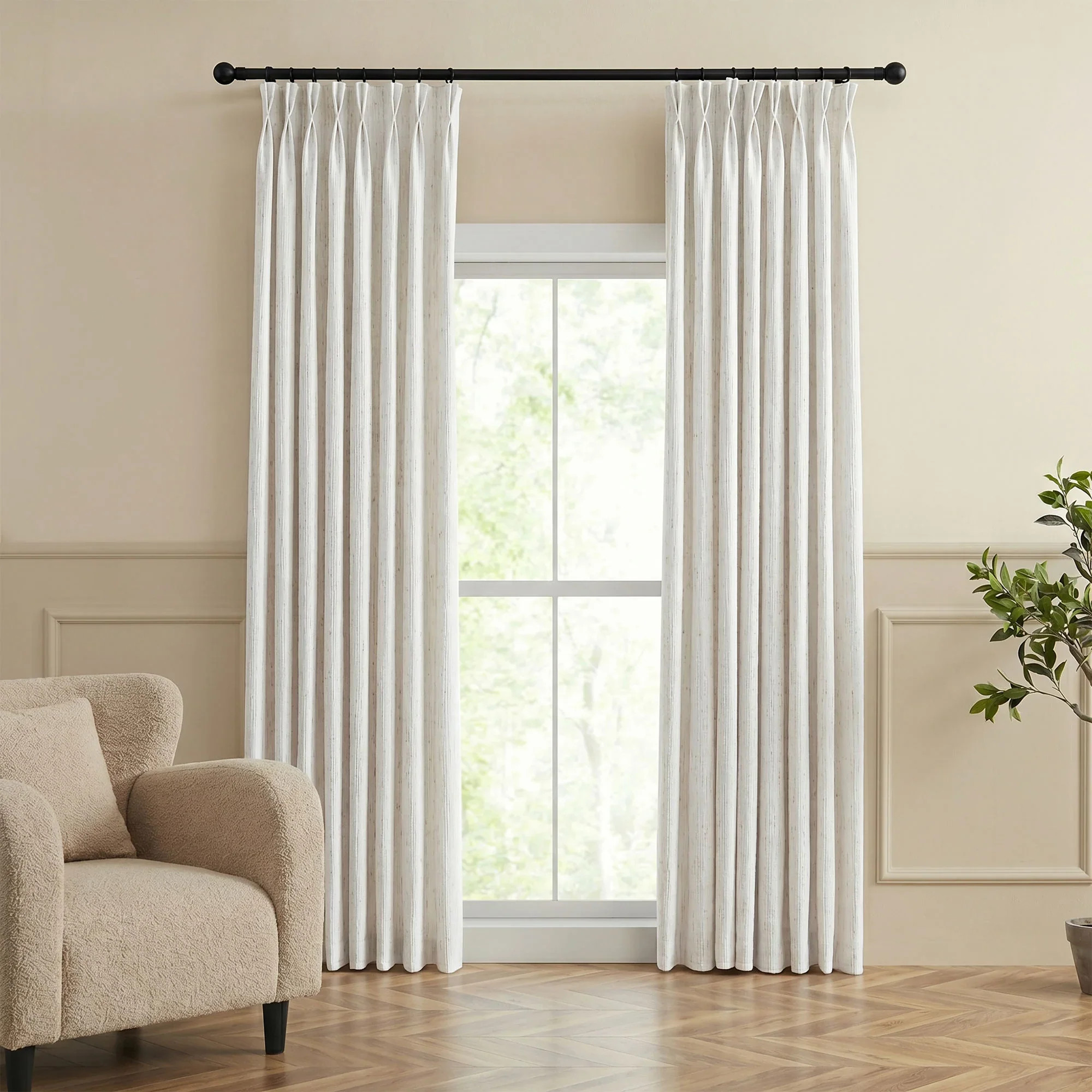 Elara Soft Textured Cotton Blend Custom Curtains | Curtarra