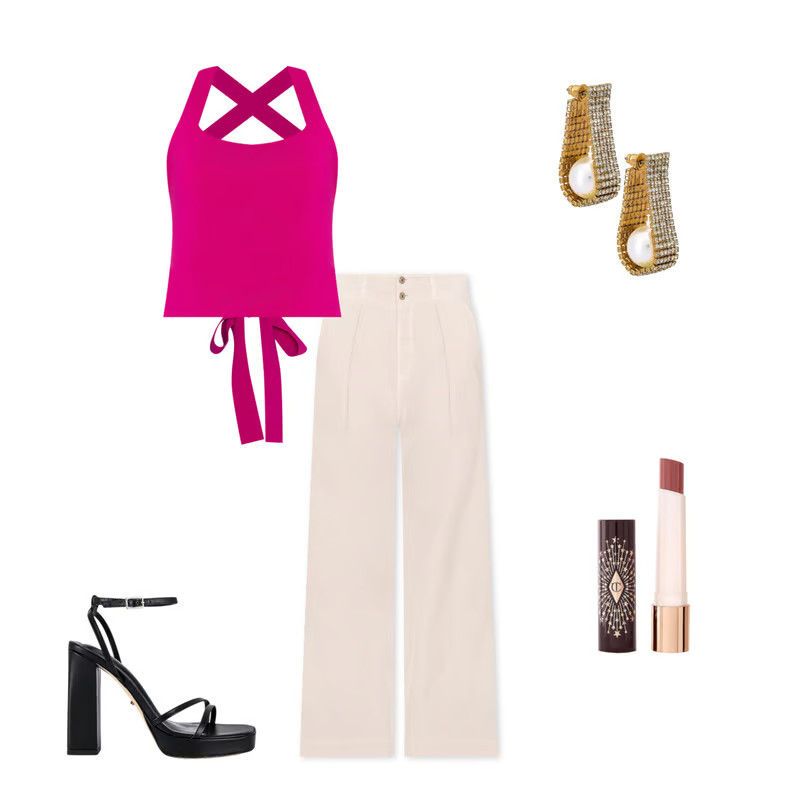 Tia Tie Back Top in Fuchsia | Revolve Clothing (Global)