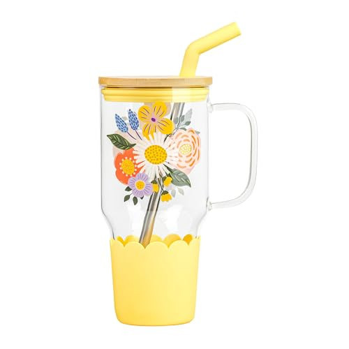 10 Strawberry Street Adria Hydration Travel Tumbler (Yellow Folk Bouquet) | Amazon (US)