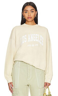 ANINE BING Jaci Sweatshirt University Los Angeles in Washed Faded Yellow from Revolve.com | Revolve Clothing (Global)