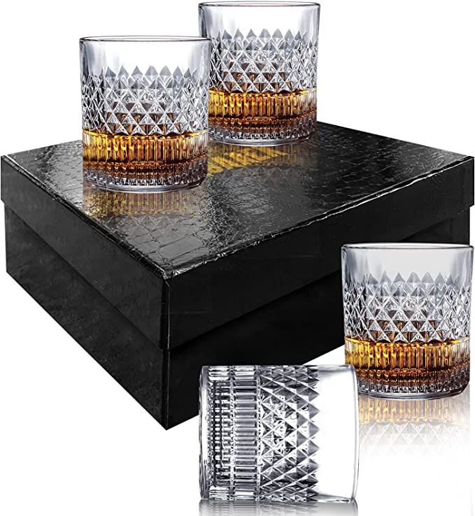 Msaaex Whiskey Glasses Old Fashioned Whiskey Glass Barware for Scotch, Bourbon, Liquor and Cockta... | Amazon (US)