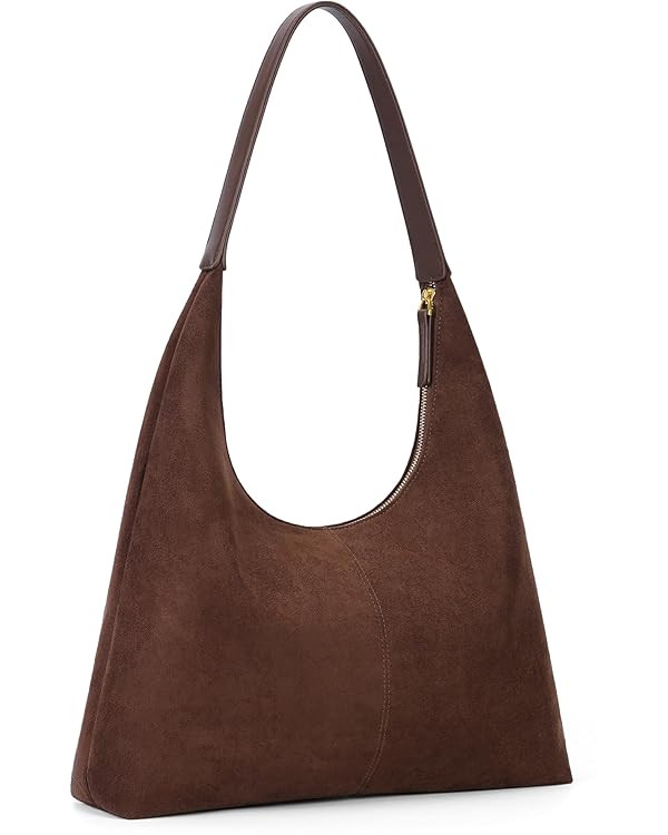 Lushandy Brown Suede Purse Faux Suede Tote Bag Leather Hobo Bags for Women Slouchy Hobo Bag Fall ... | Amazon (US)