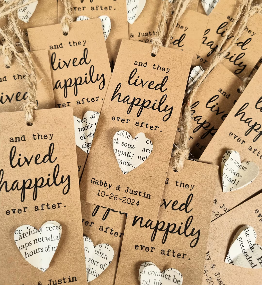 Happily Ever After - Story Book, Fairytale, Book Lover, Hand Crafted Wedding Favour Tags With 3D ... | Etsy (US)