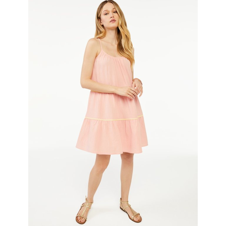 Scoop Women's Ric Rac Trim Trapeze Sundress | Walmart (US)