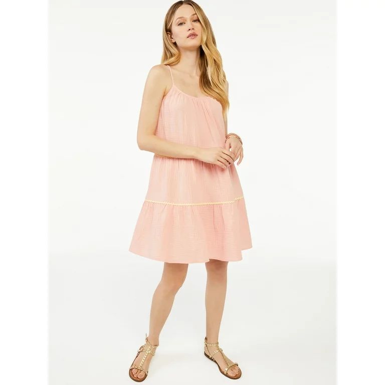 Scoop Women's Ric Rac Trim Trapeze Sundress | Walmart (US)