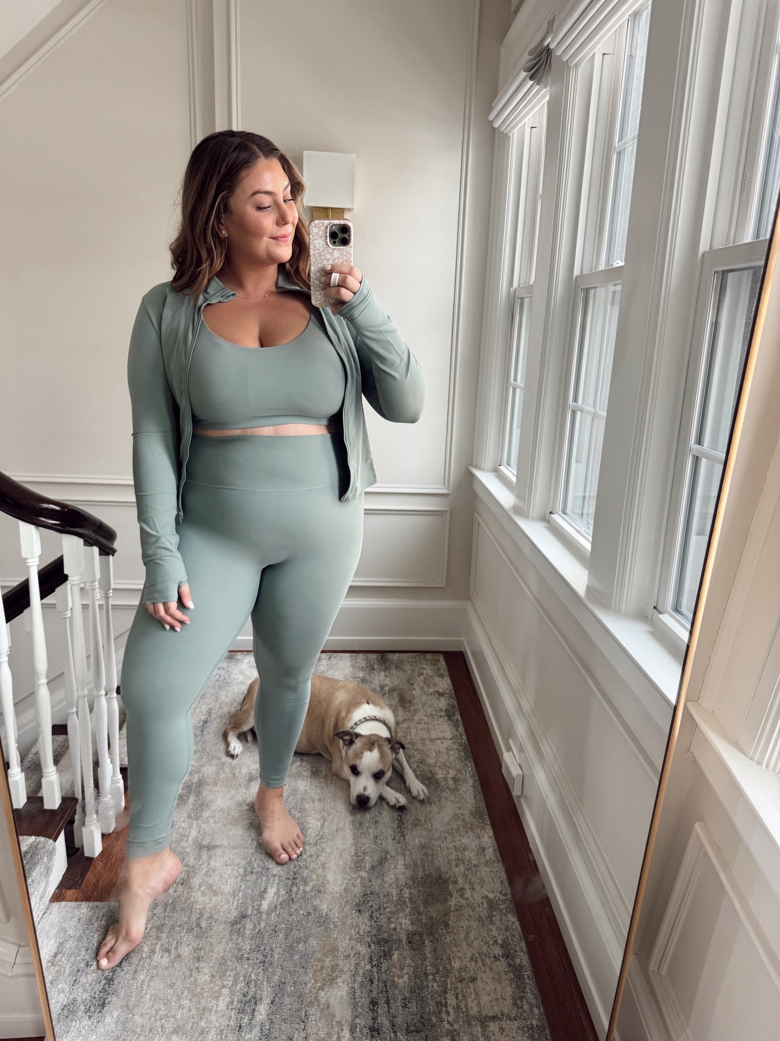 Wearing size 1X in leggings, 2X in jacket and sports bra. Use CARALYN15 on your first order at Spanx. Use CARALYNM at Cakes Body. 

#LTKMidsize #LTKActive #LTKStyleTip