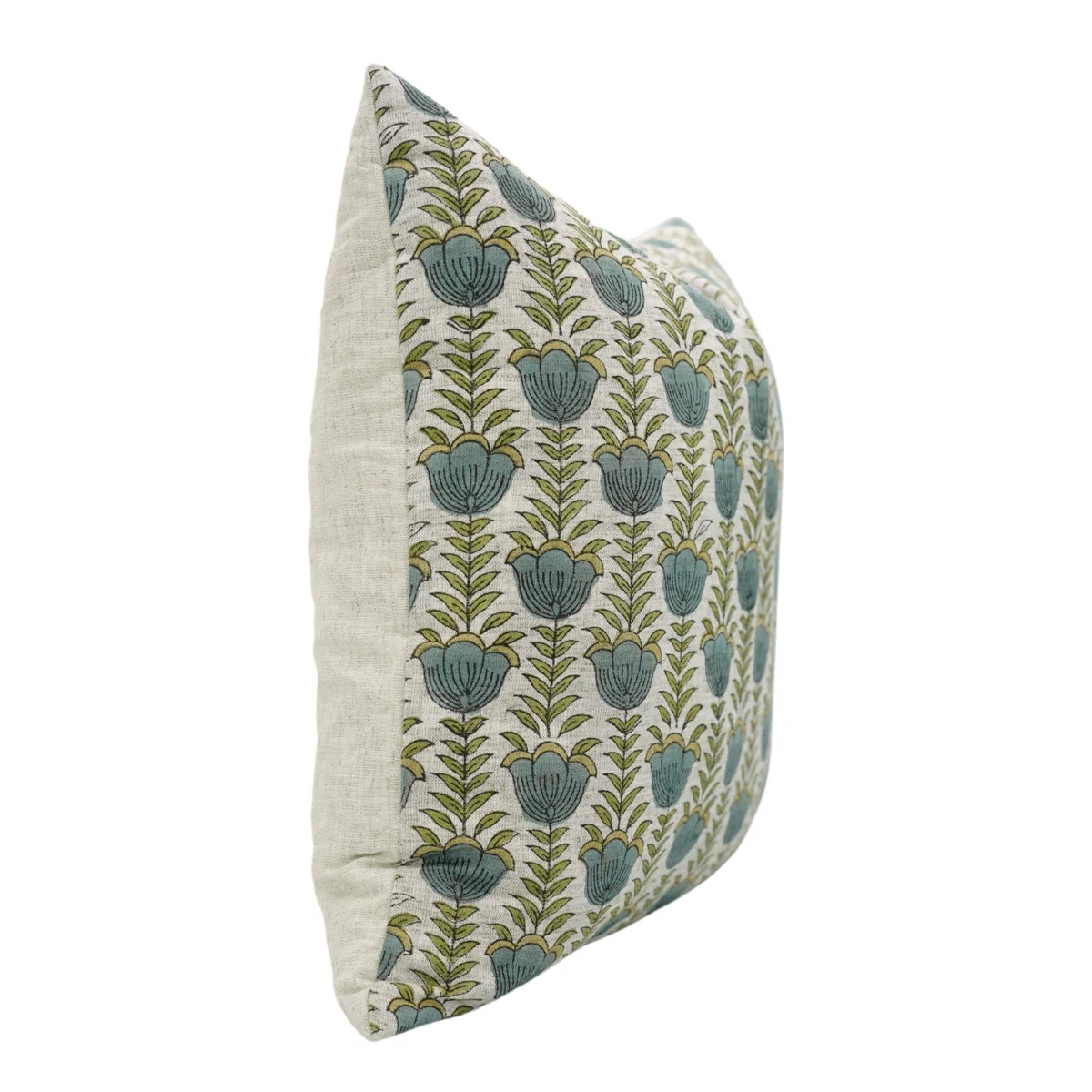 Fabdivine Lotus Hand Block Printed Linen Pillow Cover Boho Decorative Cushion for Sofa & Bed Size... | Wayfair North America