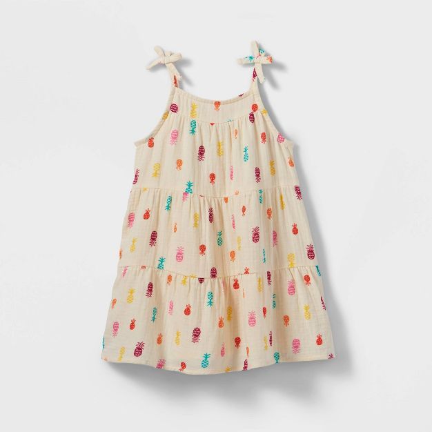 Toddler Girls' Pineapple Tiered Tank Top Dress - Cat & Jack™ | Target