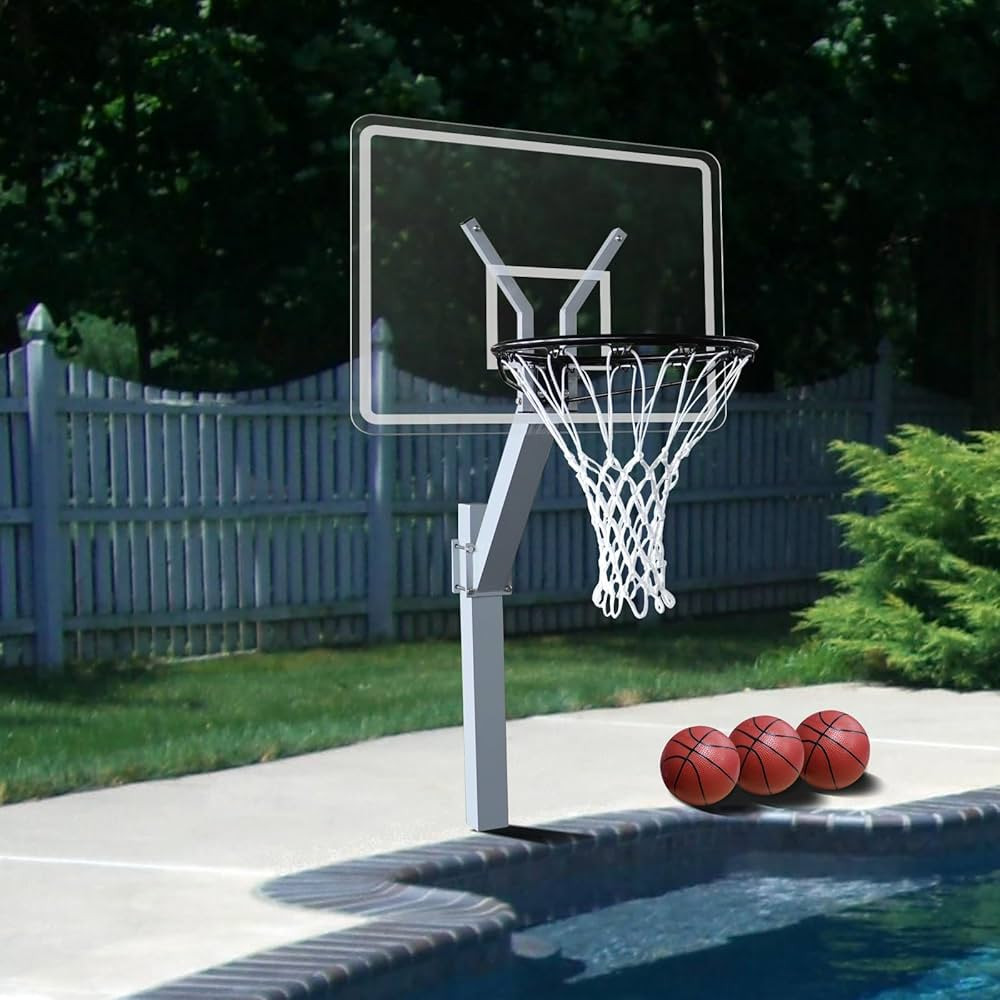 Katop Swimming Pool Basketball Hoop Set with Standard 18'' Rim, Made of Aluminum Alloy, 3 Balls, ... | Amazon (US)
