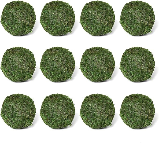 Vumdua Moss Ball, Natural Decorative Green Globes with Handmade, Hanging Balls Vase Bowl Filler f... | Amazon (US)