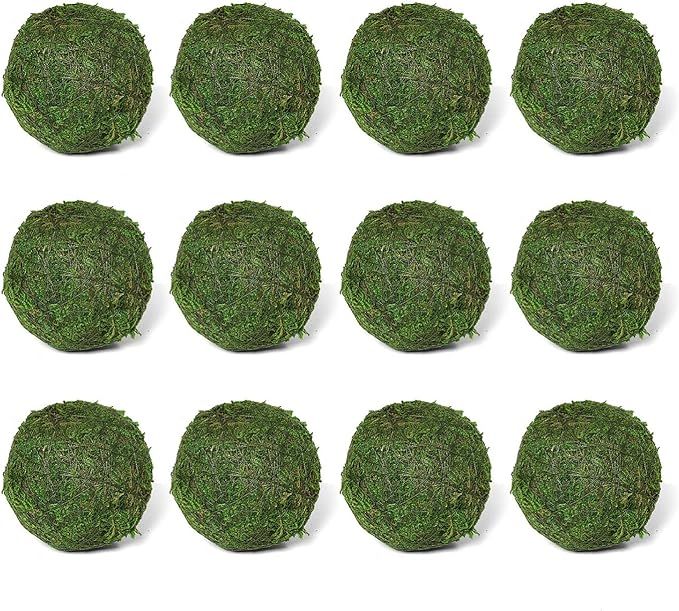 Vumdua Moss Ball, Natural Decorative Green Globes with Handmade, Hanging Balls Vase Bowl Filler f... | Amazon (US)