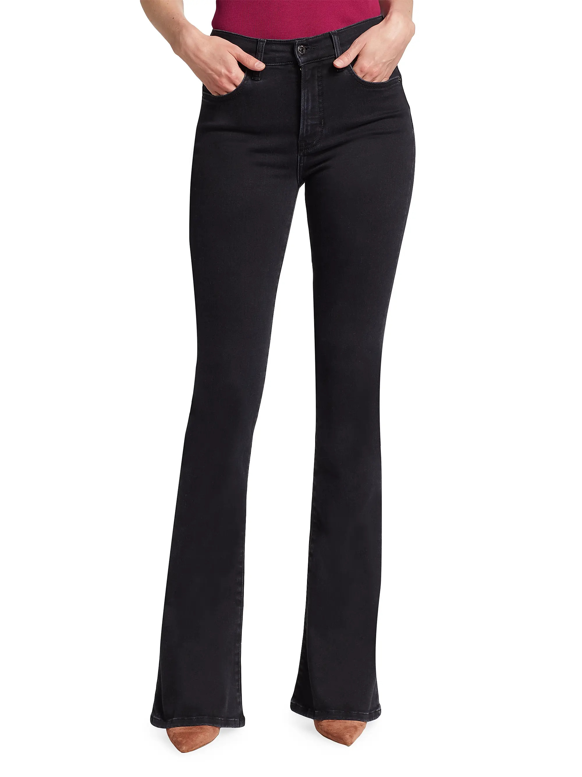 Shop Veronica Beard Beverly High-Rise Stretch Skinny Flare Jeans | Saks Fifth Avenue | Saks Fifth Avenue
