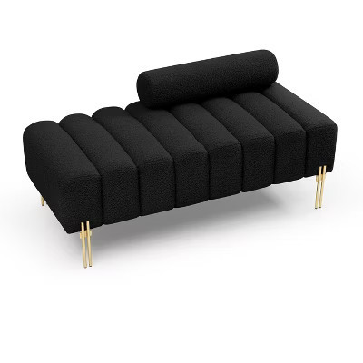 Dexmalle Black Modern Fuzzy Bed Bench,Entryway/Living Room | Target
