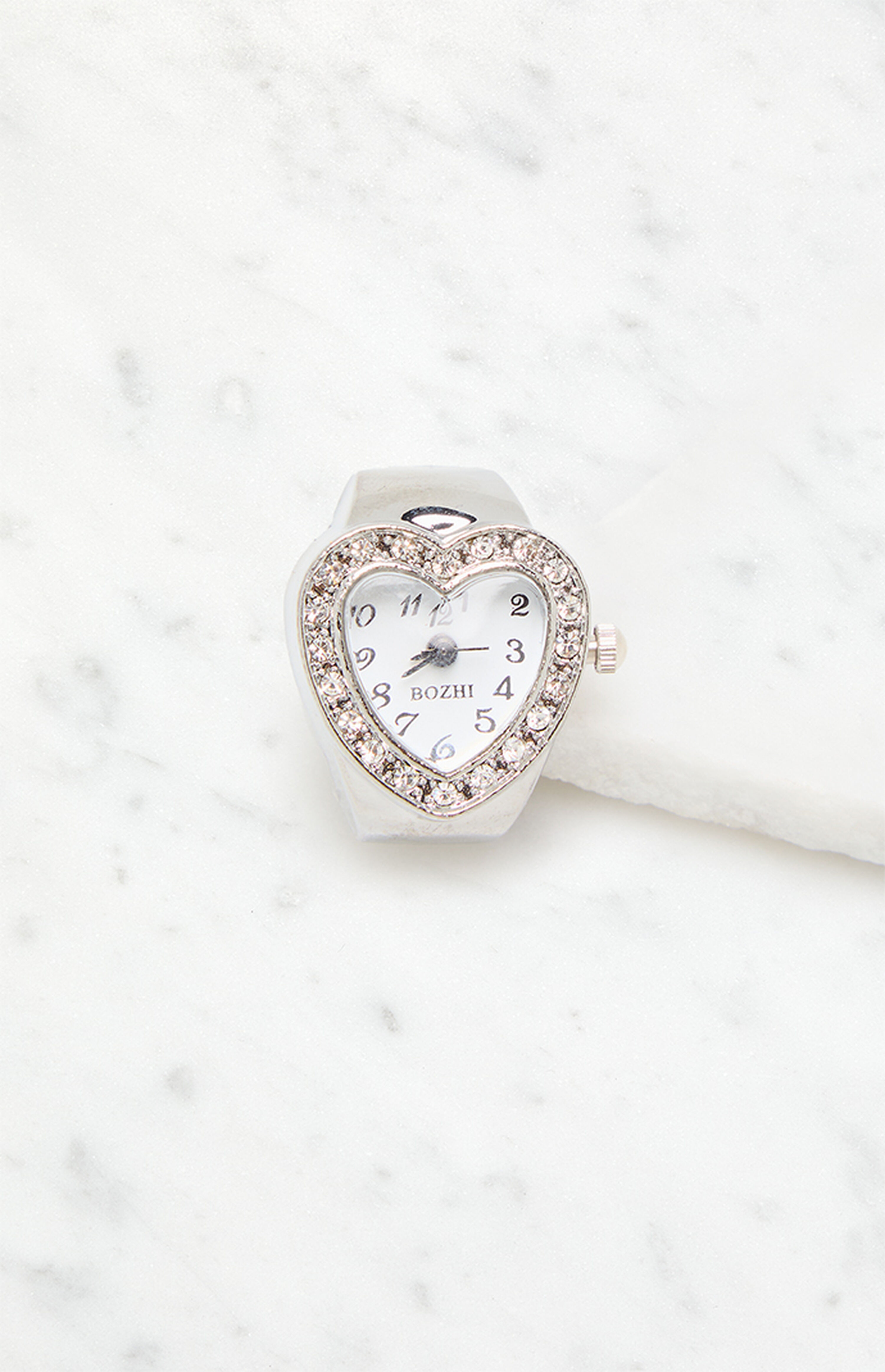 LA Hearts Silver Heart Watch Ring | PacSun