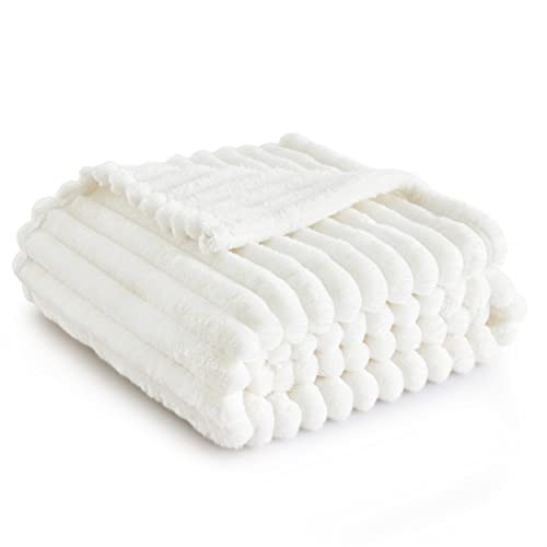 Bedsure White Throw Blanket for Couch - Super Soft Cozy Blankets for Women, Cute Small Fleece Bla... | Amazon (US)