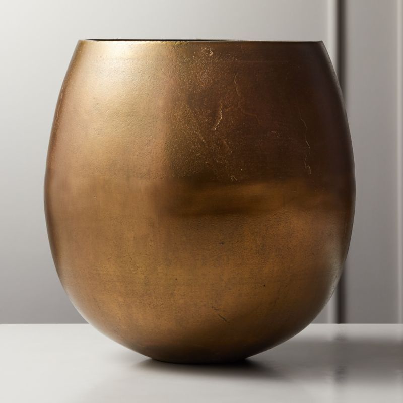 Rough Modern Brass Metal Indoor Planter Small + Reviews | CB2 | CB2