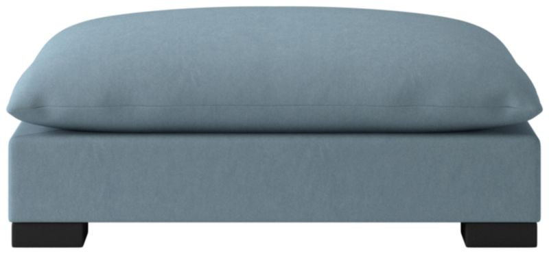 Deseo Lisbon Wedgewood Velvet Ottoman | CB2 | CB2