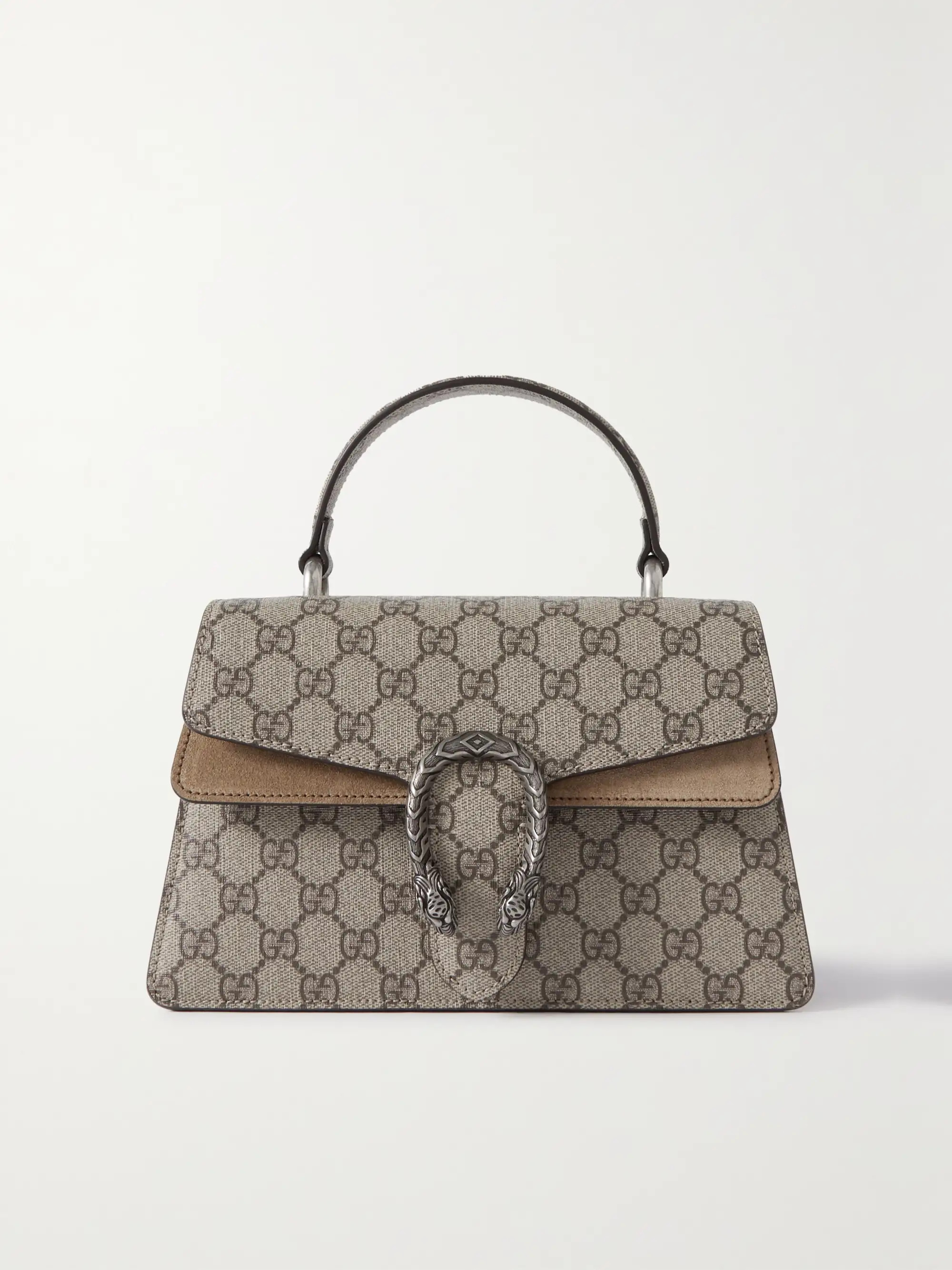 GUCCIDionysus embellished suede-trimmed printed coated-canvas shoulder bag | NET-A-PORTER (US)