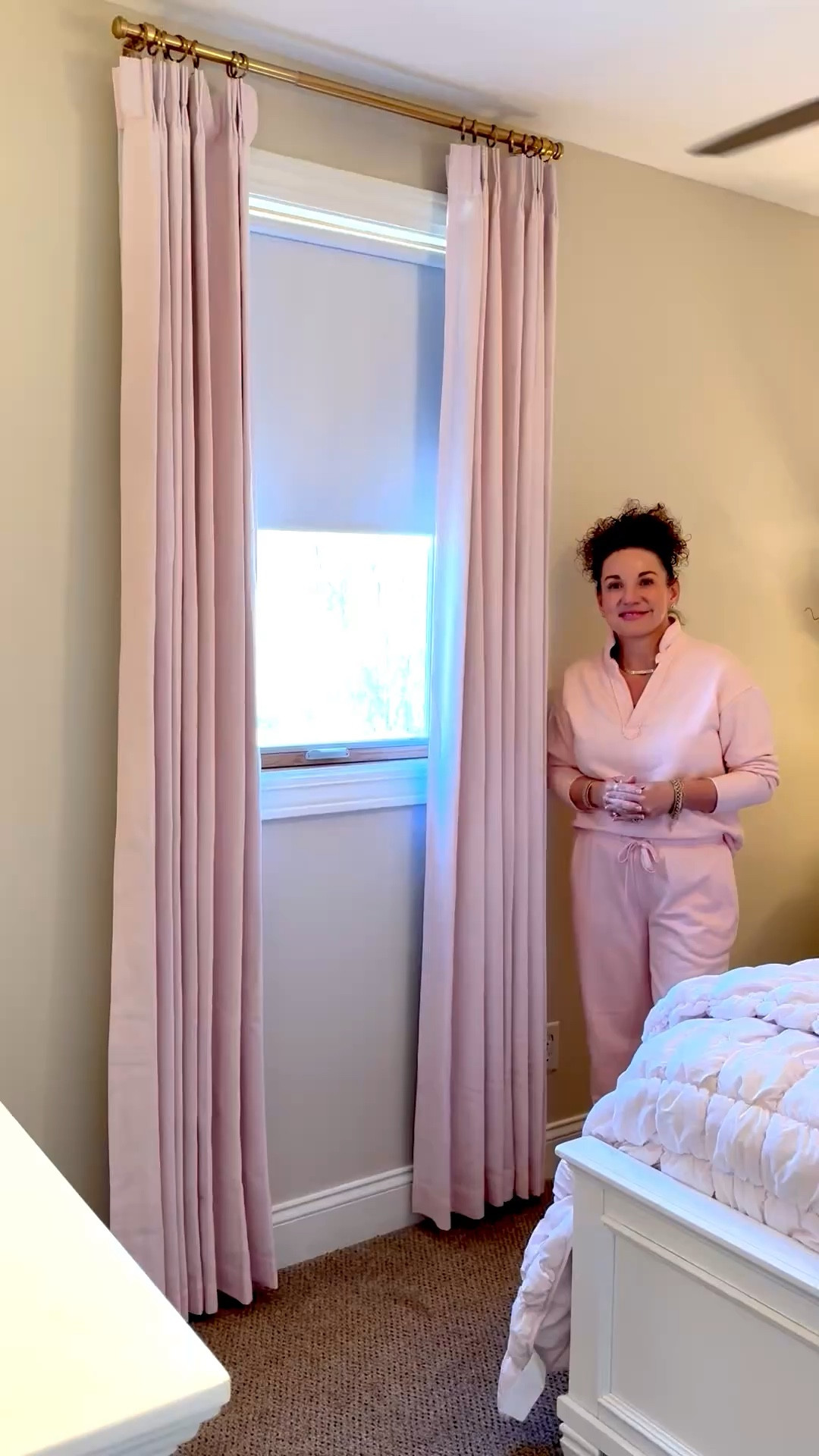 The prettiest Amazon drapery for a soft, elegant bedroom ✨

If you’re looking for timeless, elegant bedroom curtains, this is your sign to go with pinch pleat blackout drapery—it instantly elevates the entire space.

For Addy’s bedroom, we chose the most beautiful soft baby pink blackout curtains with a classic pinch pleat and paired them with gold curtain rods for that warm, elevated touch. The combination feels feminine, refined, and so cozy.

We have 8-foot ceilings, so we used 90-inch curtains and hung them high and wide for that true floor-to-ceiling drapery look—and it makes the room feel so much taller and more custom.

The blackout lining is a must for bedrooms. It blocks light beautifully while still giving you that soft, luxurious drape.  ￼

If you want your home to feel more high-end without a full renovation, this is one of the easiest upgrades you can make.

Follow along for more home decorating ideas, Amazon home finds, and elegant styling tips—and tell us your favorite curtain style below 🤍

#amazonhome #bedroomdecorideas #pinkbedroom


#LTKHome