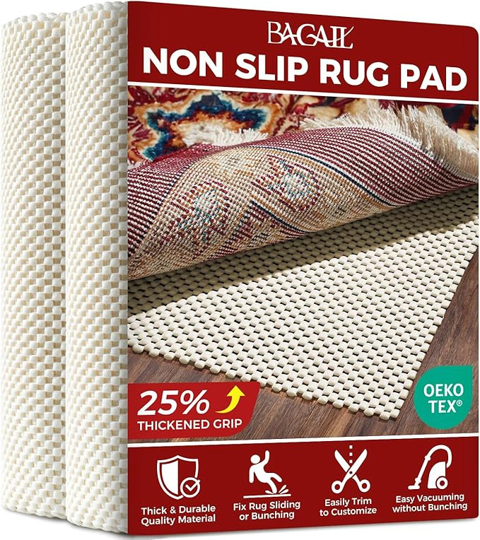 BAGAIL BASICS Non Slip Rug Pad Gripper 5 x 8 Feet Extra Thick Carpet Pads for Area Rugs and Hardw... | Amazon (US)