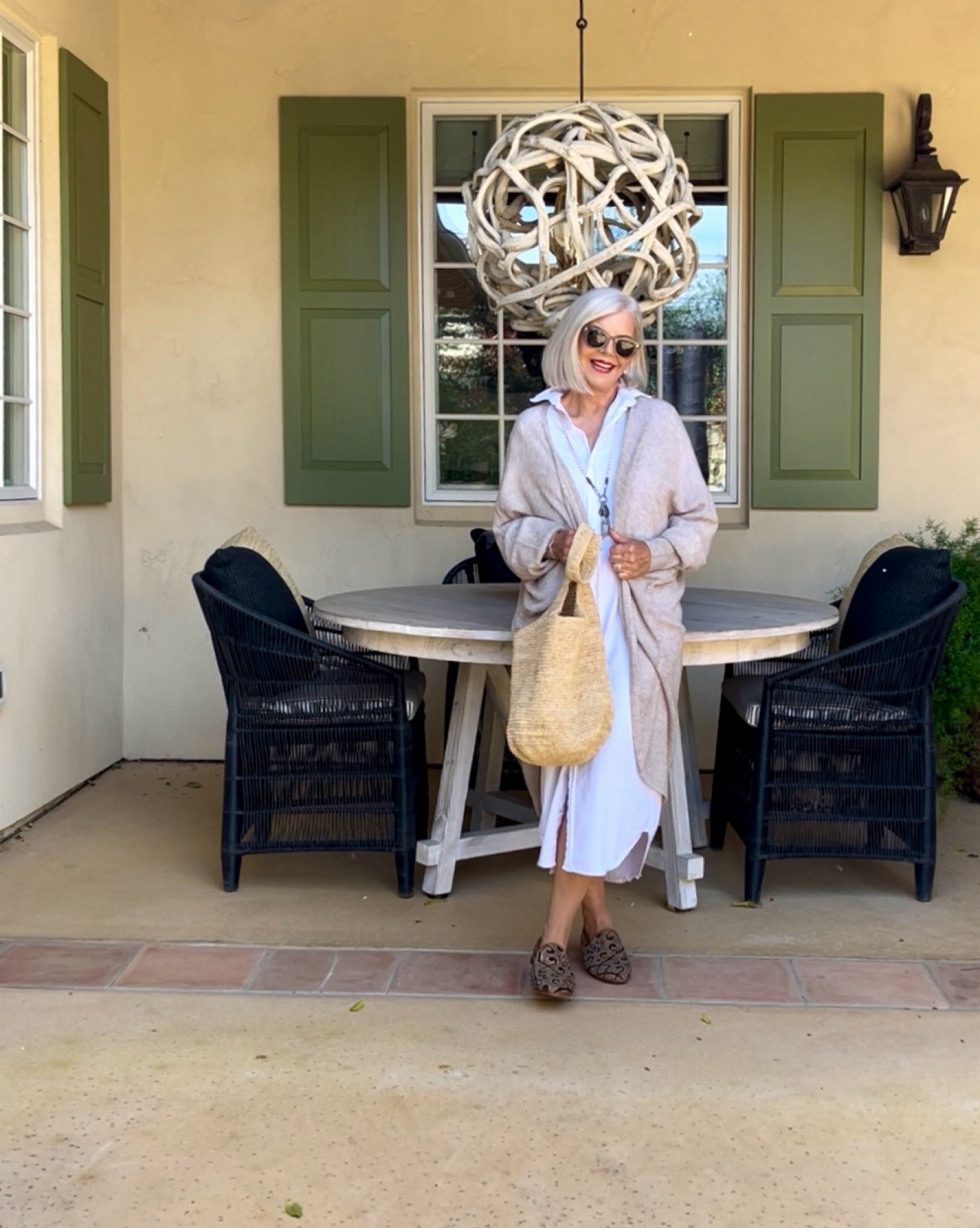 White shirt dress with duster, straw bag and artemis design smoking shoes

#kilimshoed #duster #strawbag

#LTKSeasonal #LTKshoecrush #LTKstyletip