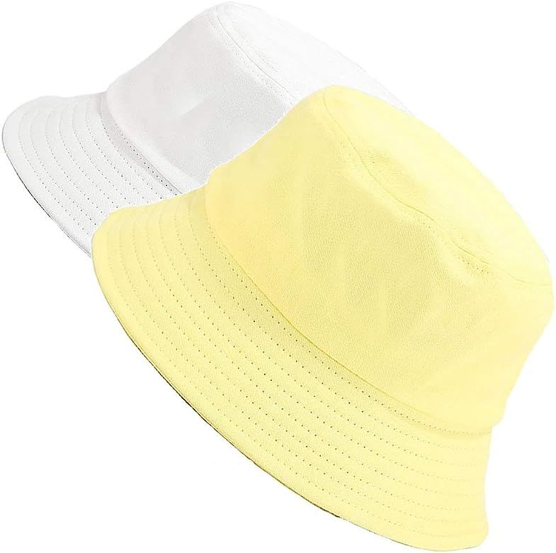 Bucket Hats Summer Travel Beach Sun Hat Outdoor Cap Unisex 2pack | Amazon (US)