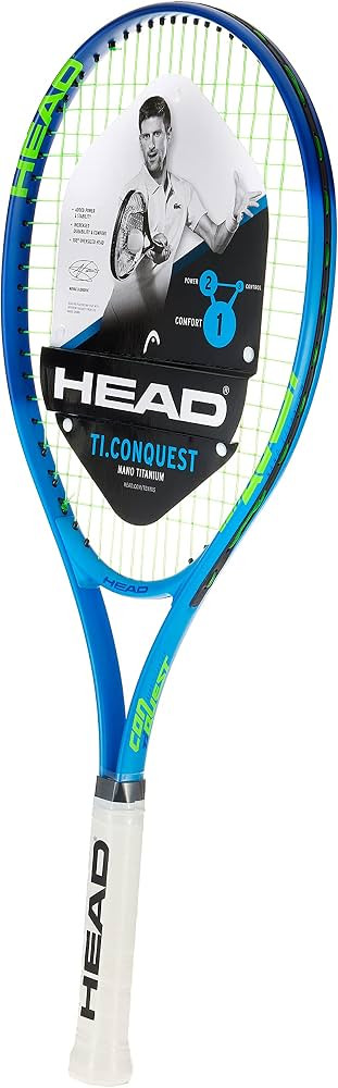 HEAD Ti. Conquest Tennis Racket - Pre-Strung Head Light Balance 27 Inch Racquet - 4 3/8 in Grip,B... | Amazon (US)