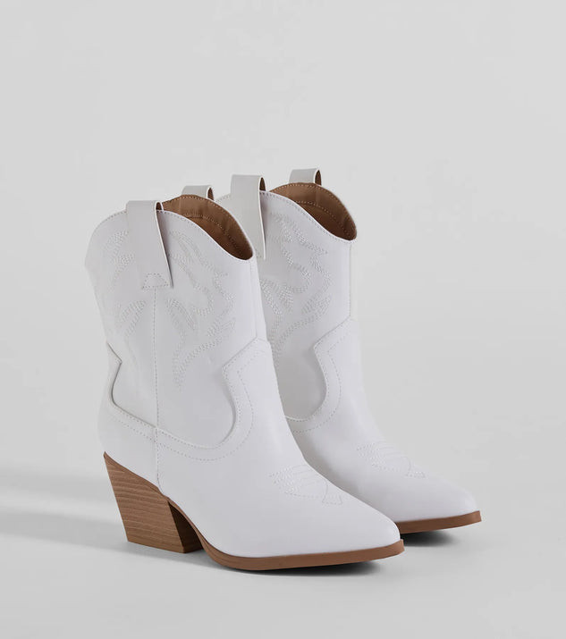 Pay A Visit Western Faux Leather Booties | Windsor Stores