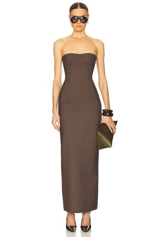 Helsa The Linear Suiting Dress in Cocoa Melange from Revolve.com | Revolve Clothing (Global)