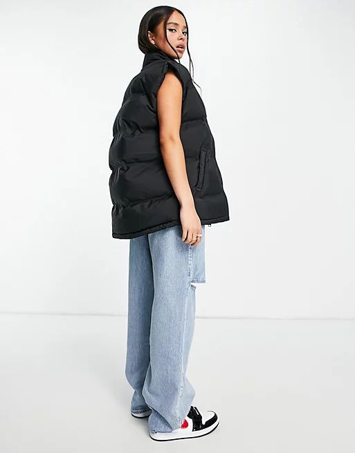 Weekday Layer recycled puffer vest in black | ASOS (Global)