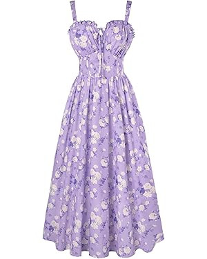 Scarlet Darkness Summer Dresses for Women 2025 Floral Corset Dress Long Milkmaid Dress | Amazon (US)