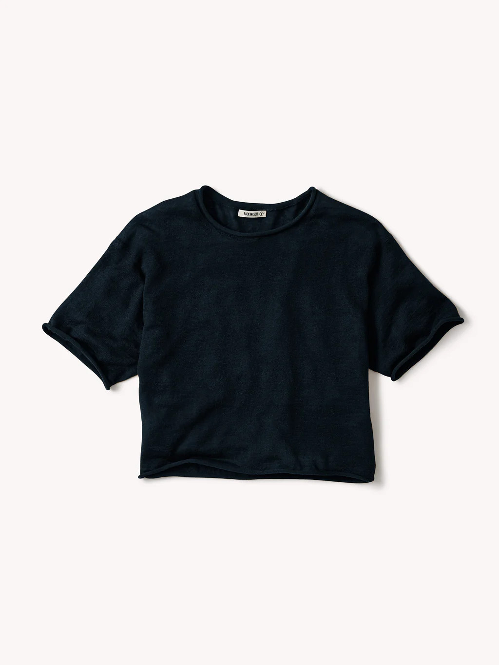 Dark Navy Lighthouse Linen Roll Neck Tee - Buck Mason- Modern American Classics | Buck Mason