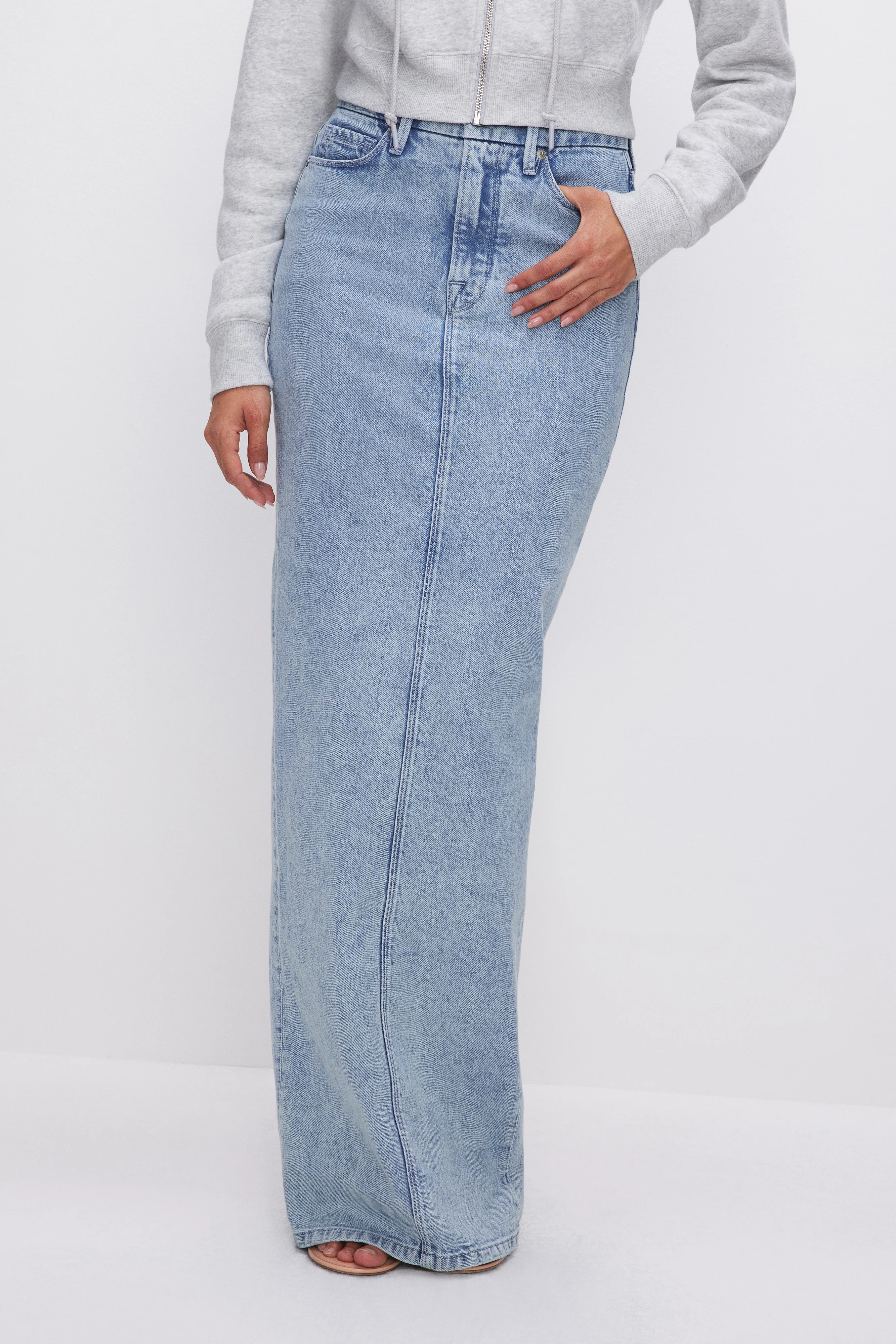 DENIM MAXI SKIRT | INDIGO554 - GOOD AMERICAN | Good American