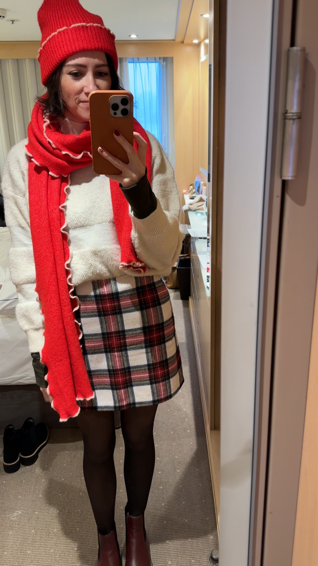 I’m so excited to see the Christmas markets in Vienna today! A bucket list item for sure 😍 I wanted to wear something festive so I grabbed my holiday plaid skirt and red beanie/scarf combo! 

#LTKootd #LTKgrwm #LTKHoliday