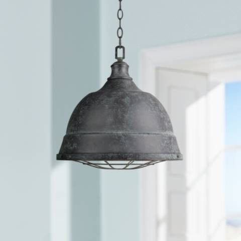 Bartlett 16 1/2" Wide Black Patina Pendant Light | Lamps Plus