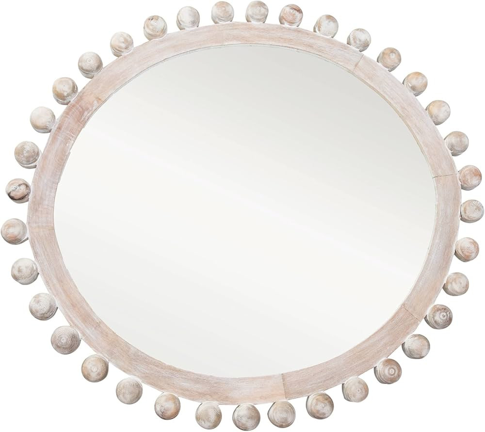 Creative Co-Op Framed Wall Mirror with Mango Wood Construction and Bead Trim | Amazon (US)